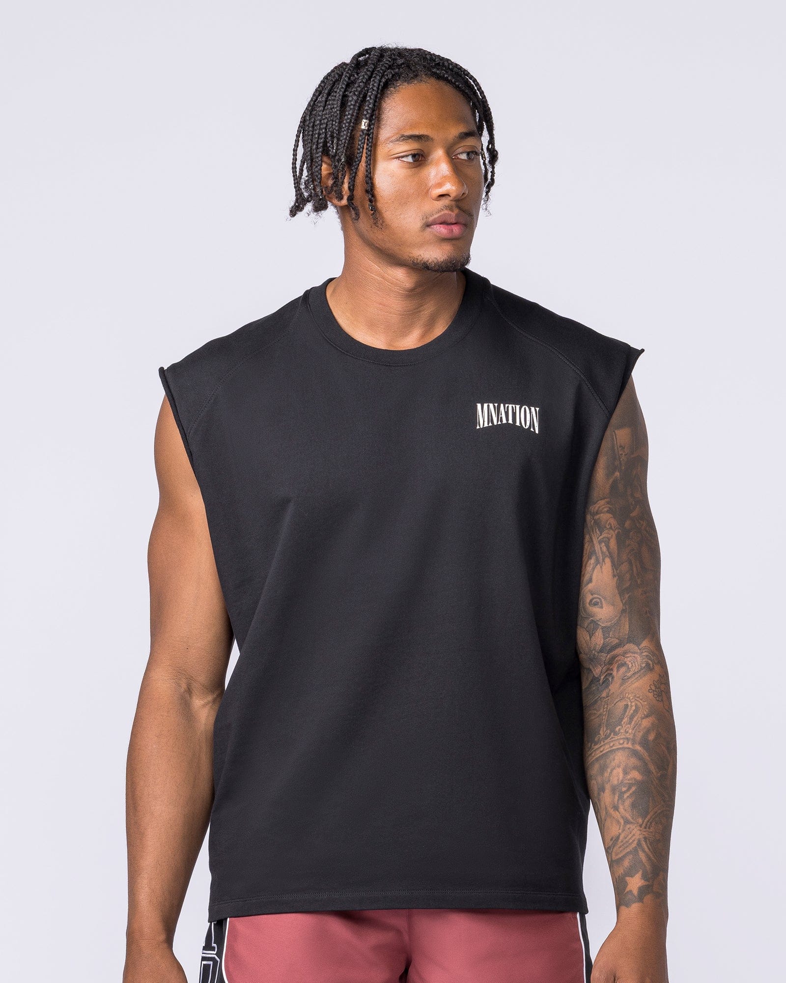 Muscle Nation Singlets & Tanks Off Duty Boxy Muscle Tank - Black