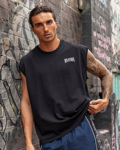 Muscle Nation Singlets & Tanks Off Duty Boxy Muscle Tank - Black
