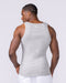 Muscle Nation Singlets & Tanks Ribbed Fitted Square Neck Training Tank - Grey Marl