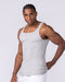 Muscle Nation Singlets & Tanks Ribbed Fitted Square Neck Training Tank - Grey Marl