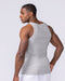 Muscle Nation Singlets & Tanks Ribbed Fitted Square Neck Training Tank - Grey Marl