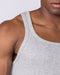 Muscle Nation Singlets & Tanks Ribbed Fitted Square Neck Training Tank - Grey Marl
