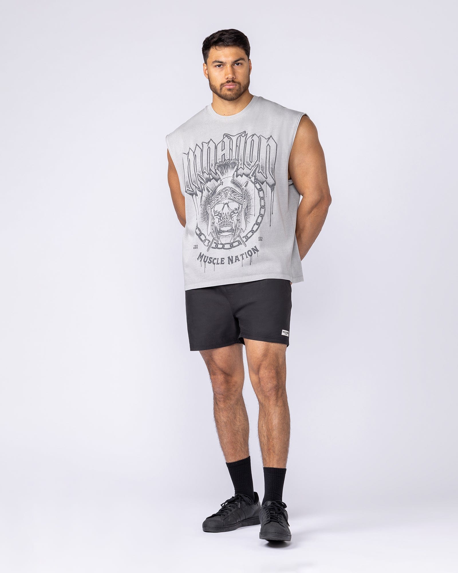 Muscle Nation Singlets & Tanks Spartan Vintage Boxy Muscle Tank - Washed Quiet Grey