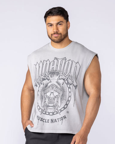 Muscle Nation Singlets & Tanks Spartan Vintage Boxy Muscle Tank - Washed Quiet Grey