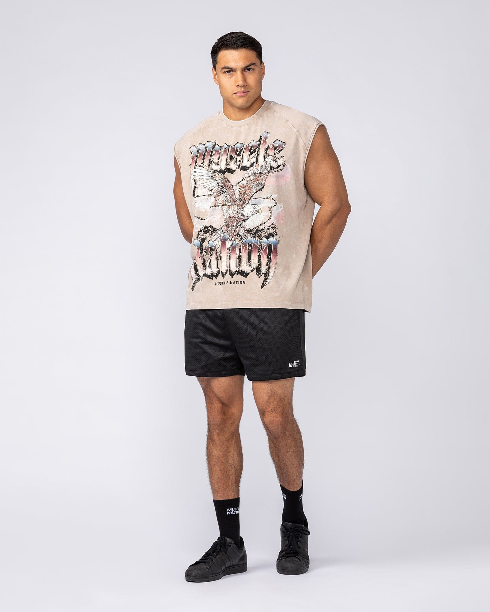 Muscle Nation Singlets & Tanks Take Flight Vintage Boxy Muscle Tank - Washed Beige