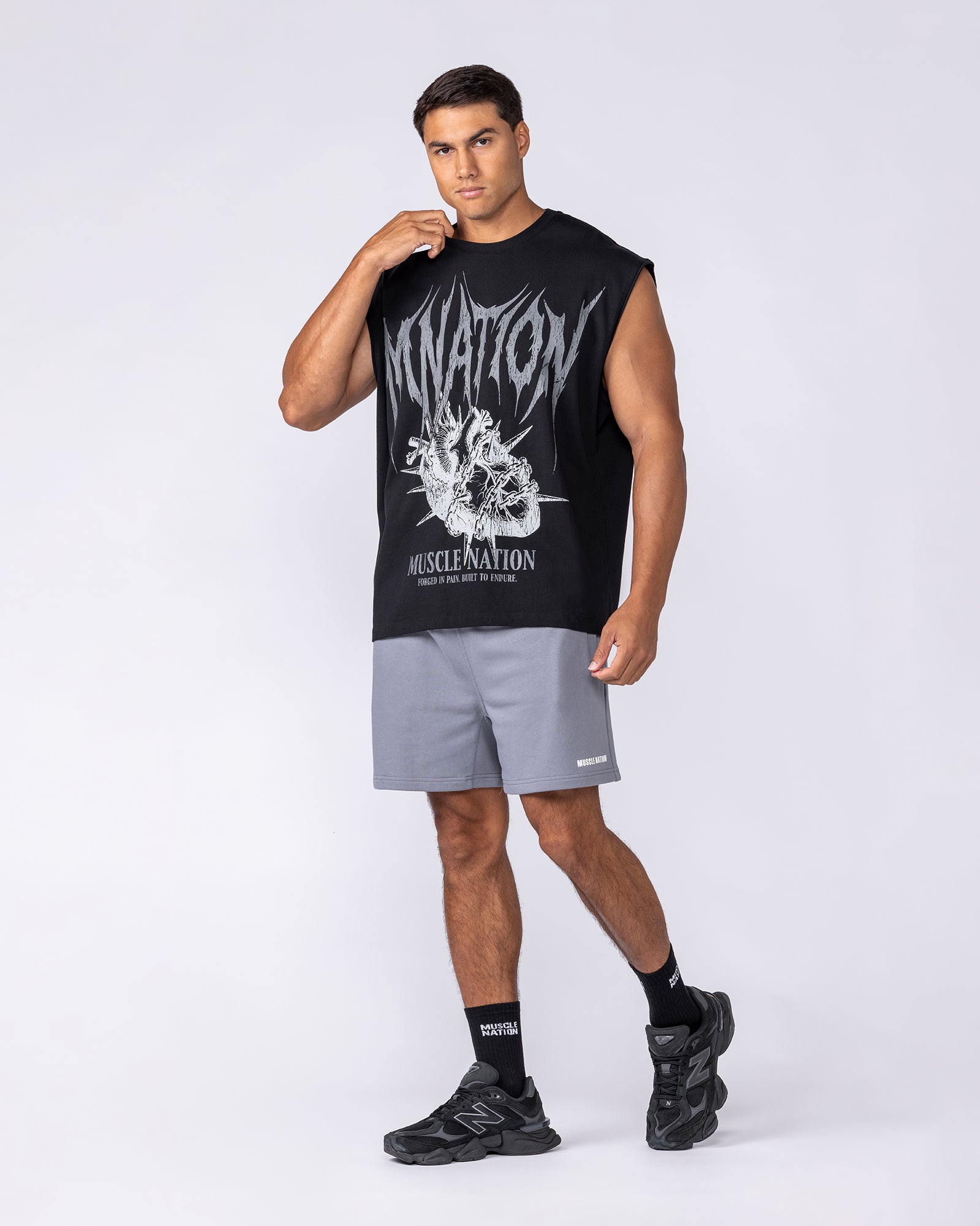 Muscle Nation Singlets & Tanks Unchained Boxy Muscle Tank - Black