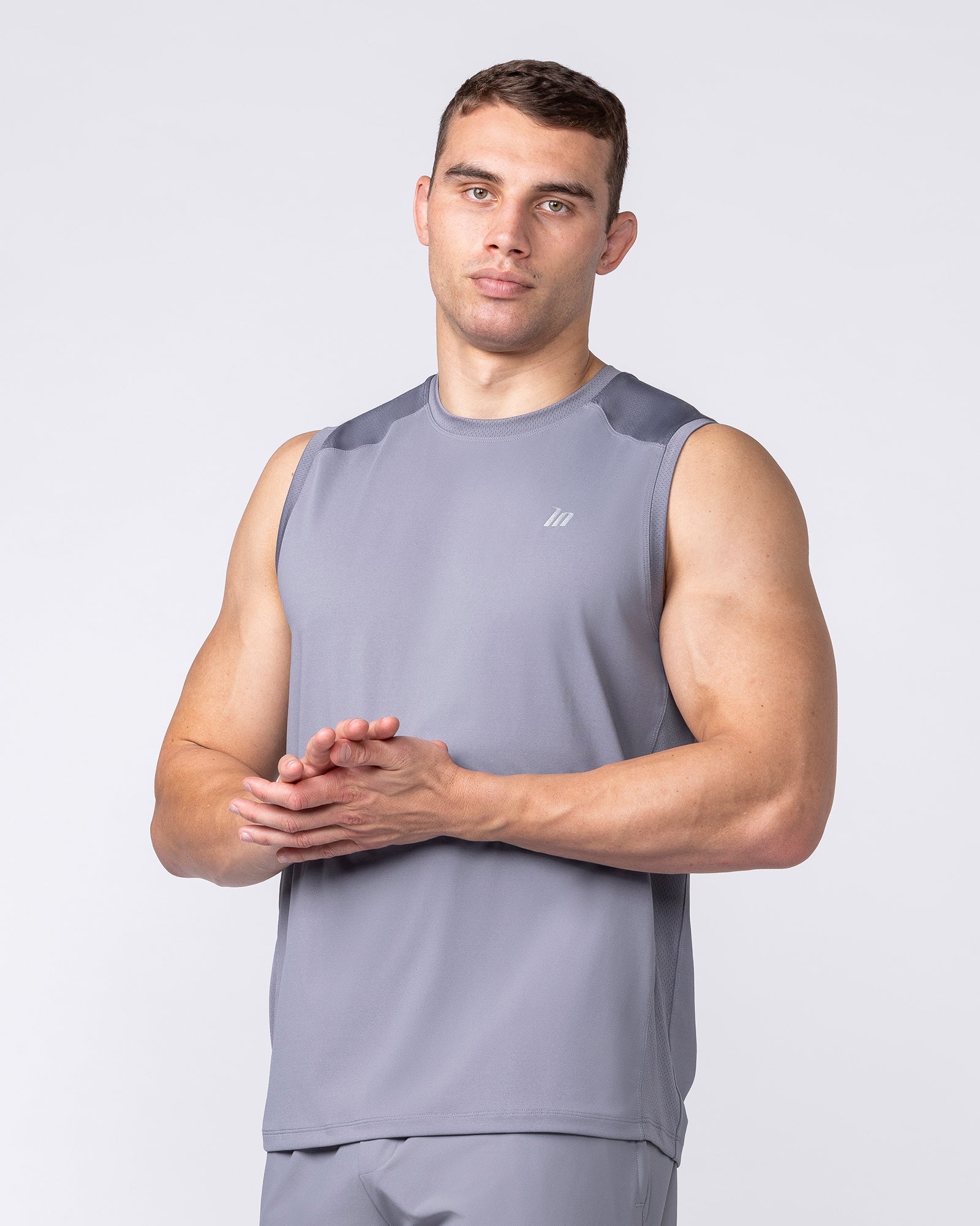 Muscle Nation Singlets & Tanks Ventilation Tank - Cement