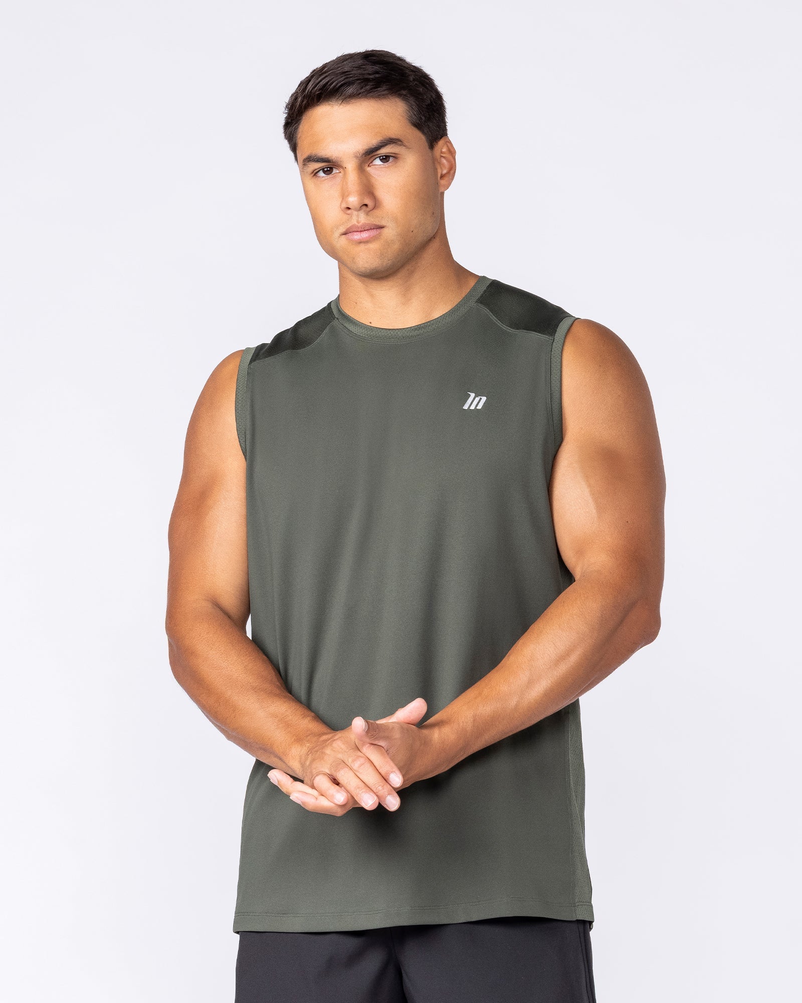 Muscle Nation Singlets & Tanks Ventilation Tank - Dark Khaki