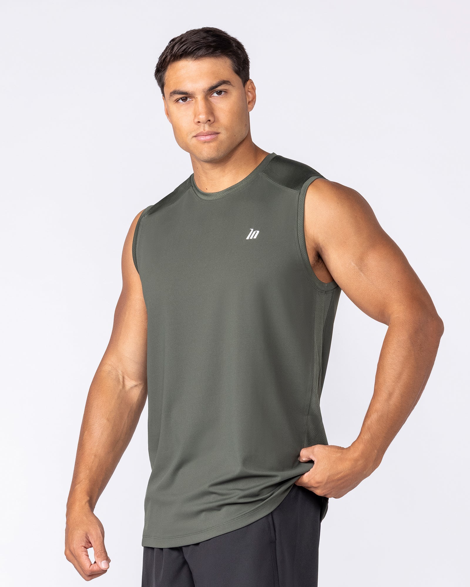 Muscle Nation Singlets & Tanks Ventilation Tank - Dark Khaki
