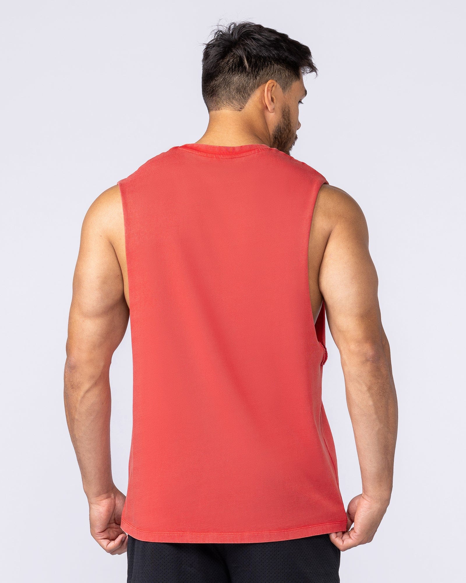 Muscle Nation Singlets & Tanks Vintage Training Drop Arm Tank - Washed Red