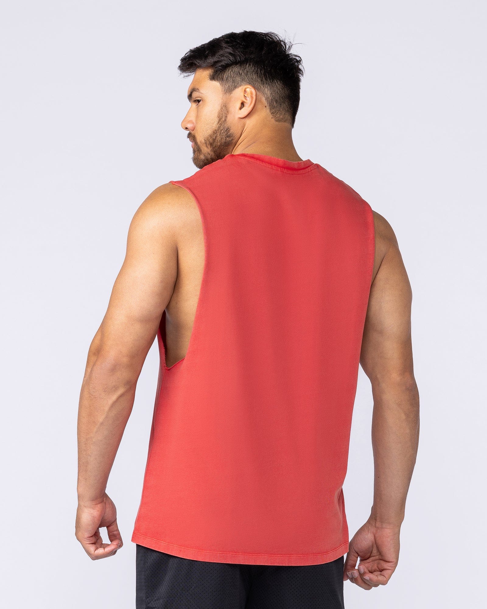 Muscle Nation Singlets & Tanks Vintage Training Drop Arm Tank - Washed Red