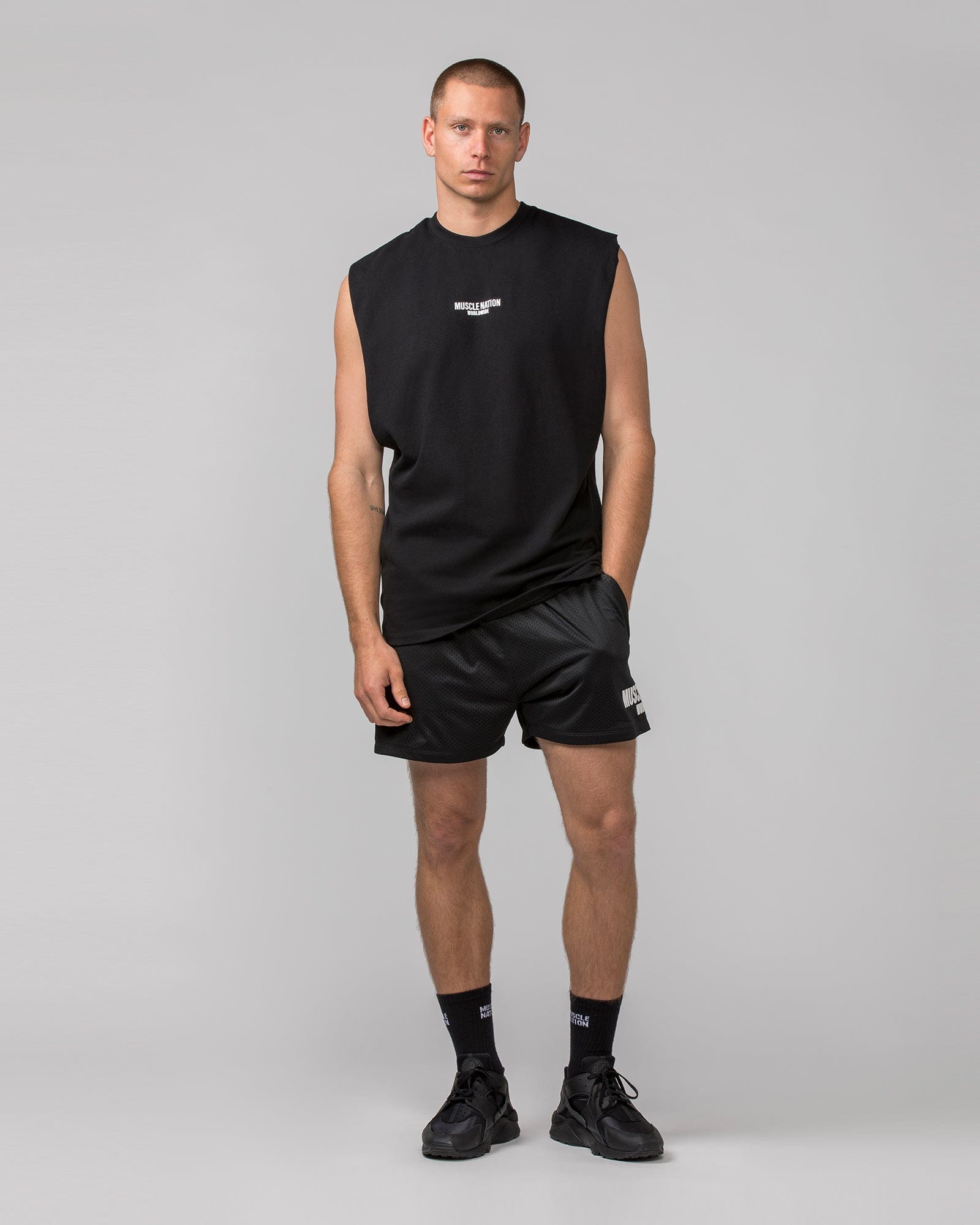 Muscle Nation Singlets & Tanks Worldwide Muscle Tank - Black
