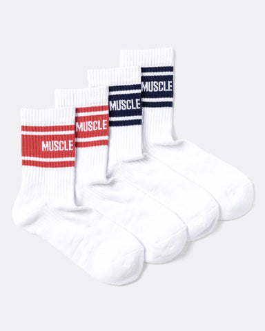 Muscle Nation Socks Default Womens MN Crew Socks - Multi (Odyssey / Dusty Red)