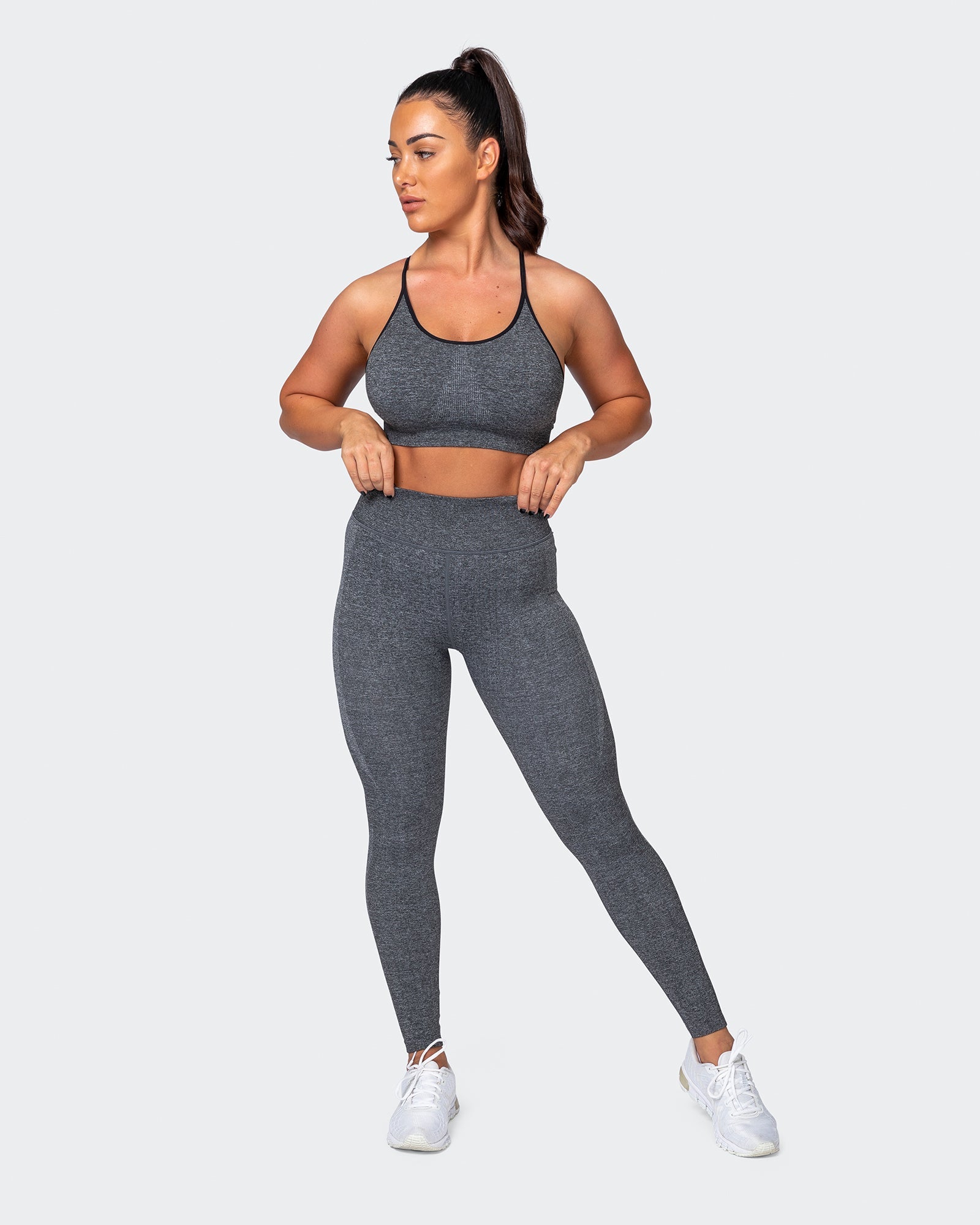 Muscle Nation Sports Bras All Day Strap Seamless Bra - Charcoal Marl