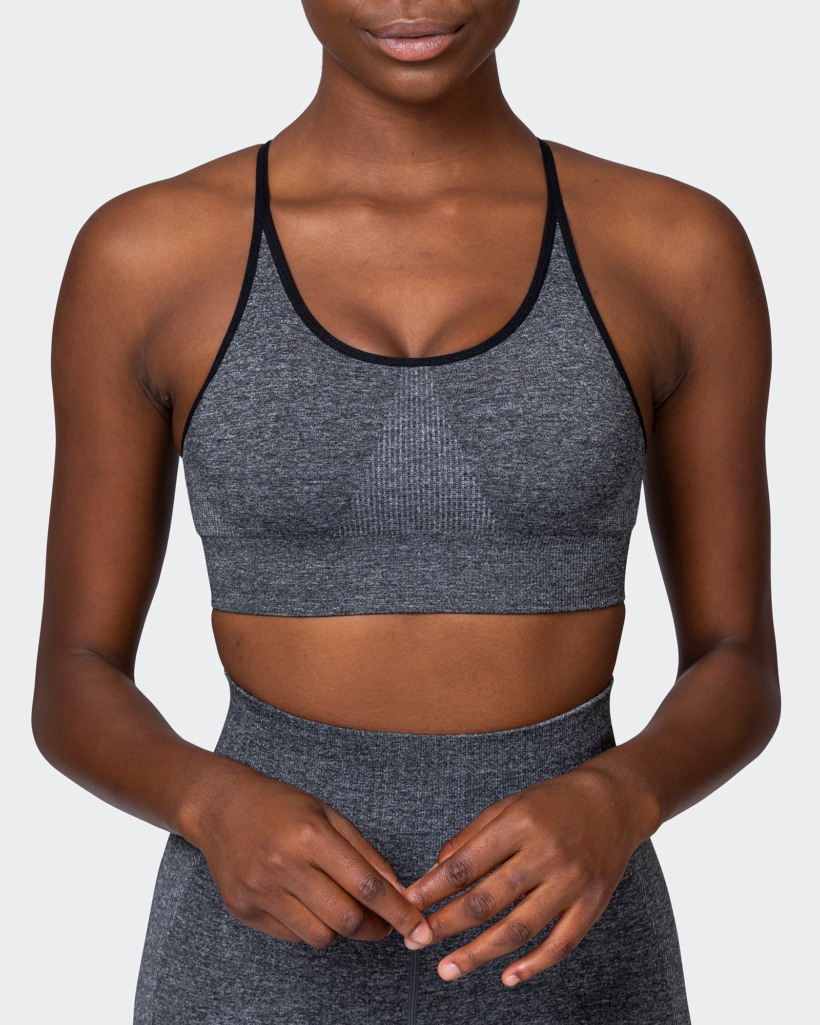 Muscle Nation Sports Bras All Day Strap Seamless Bra - Charcoal Marl