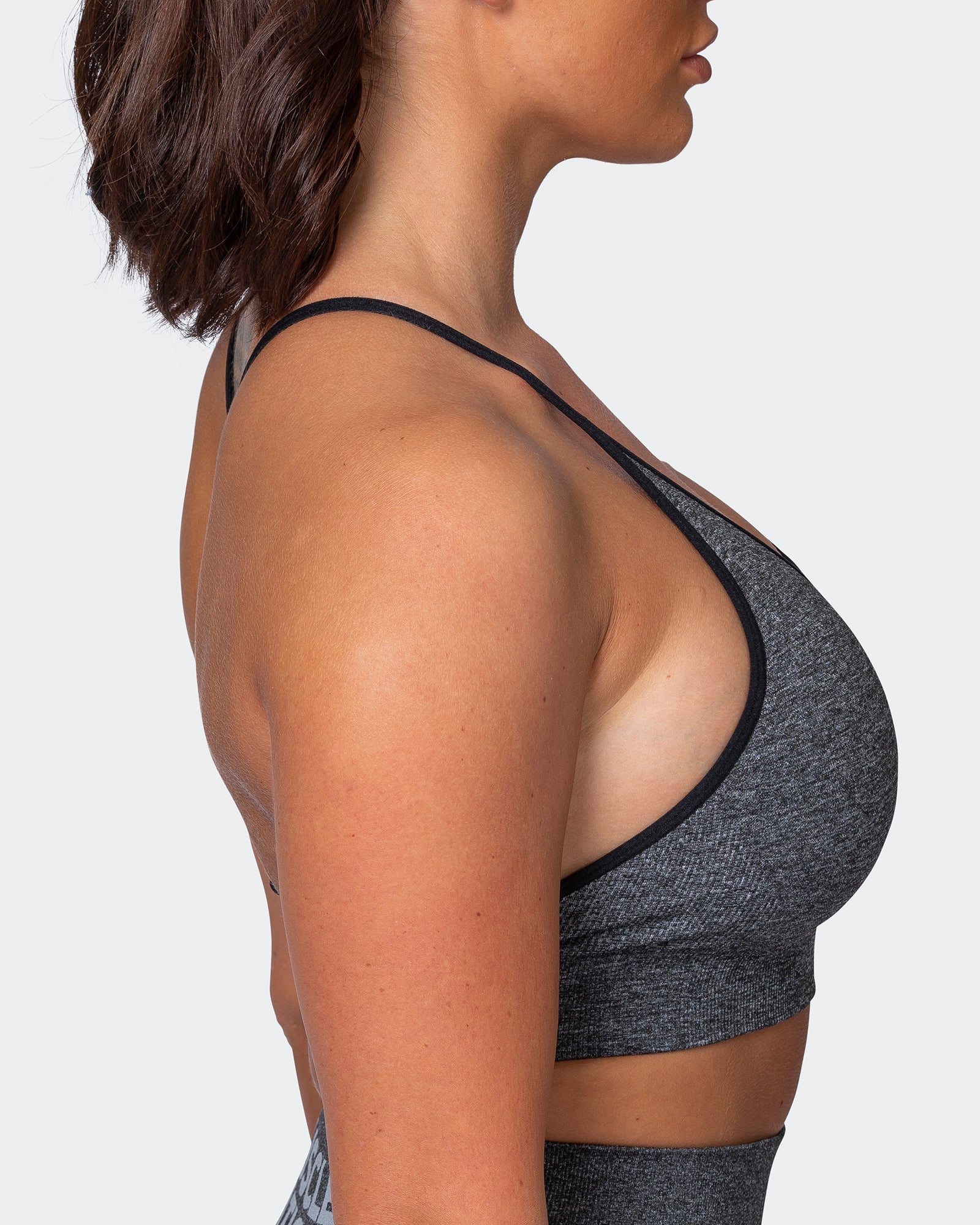 Muscle Nation Sports Bras All Day Strap Seamless Bra - Charcoal Marl