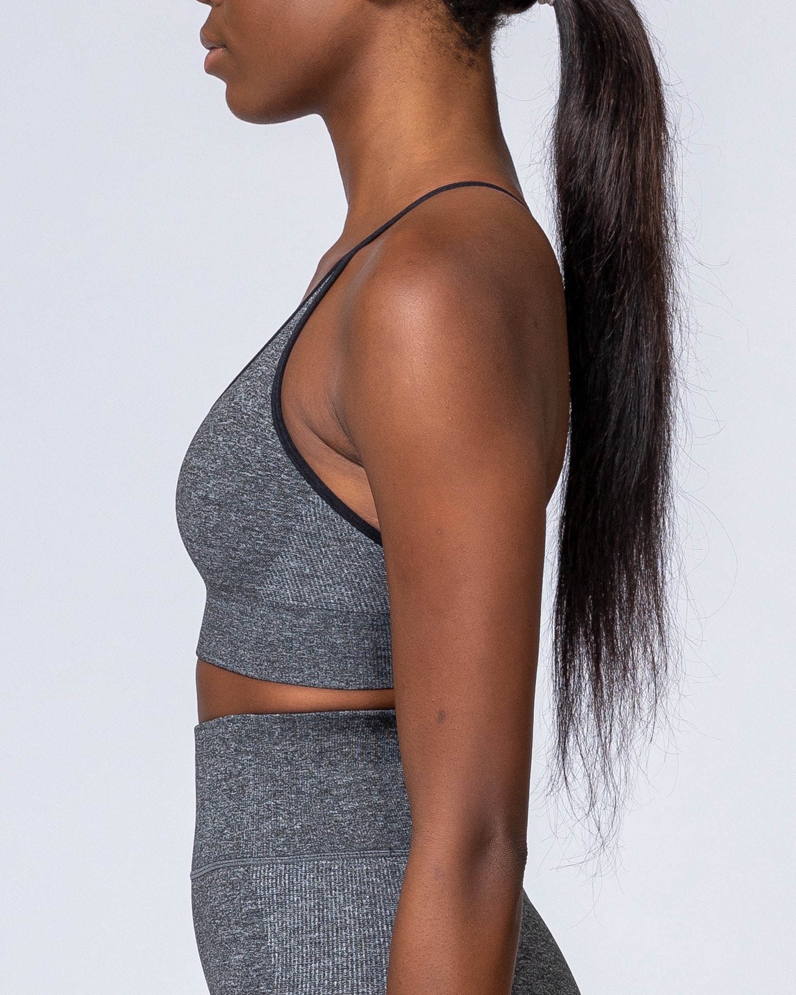 Muscle Nation Sports Bras All Day Strap Seamless Bra - Charcoal Marl