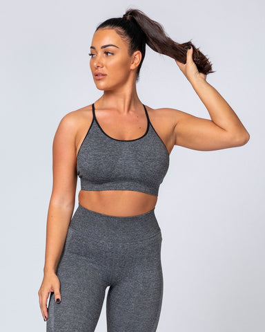 Muscle Nation Sports Bras All Day Strap Seamless Bra - Charcoal Marl