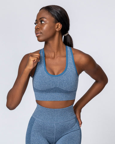 Muscle Nation Sports Bras Comfort Seamless Bra - Navy Marl