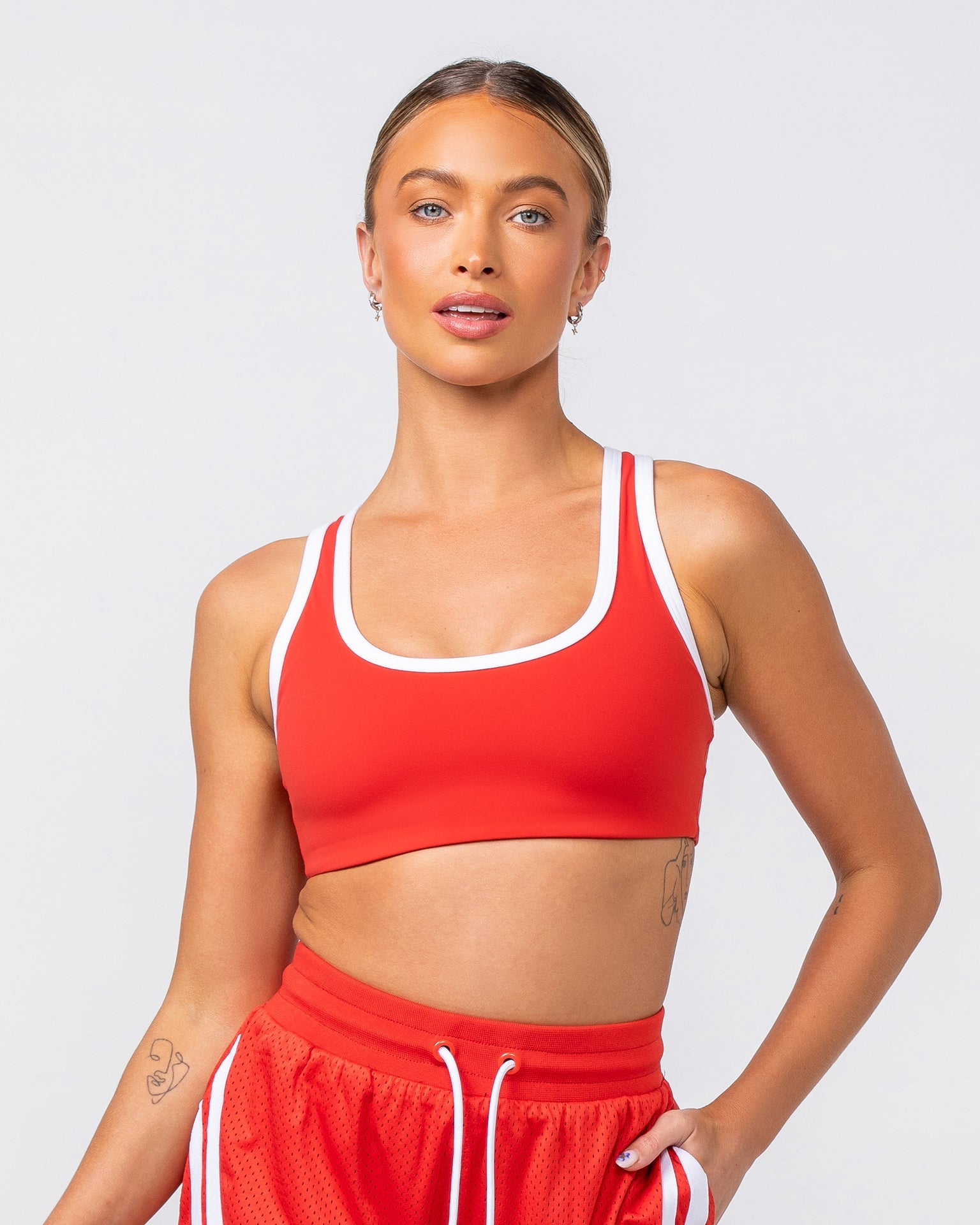 Muscle Nation Sports Bras Contrast Bralette - Crimson