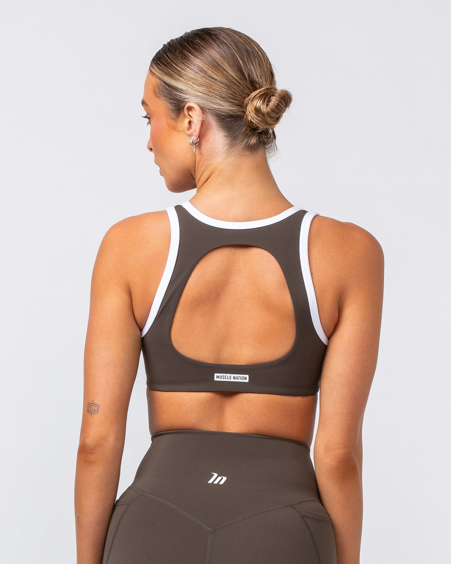 Muscle Nation Sports Bras Contrast Bralette - Deep Brown