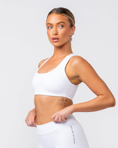 Muscle Nation Sports Bras Contrast Bralette - White
