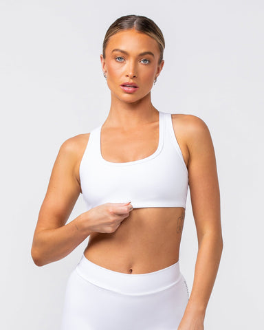 Muscle Nation Sports Bras Contrast Bralette - White