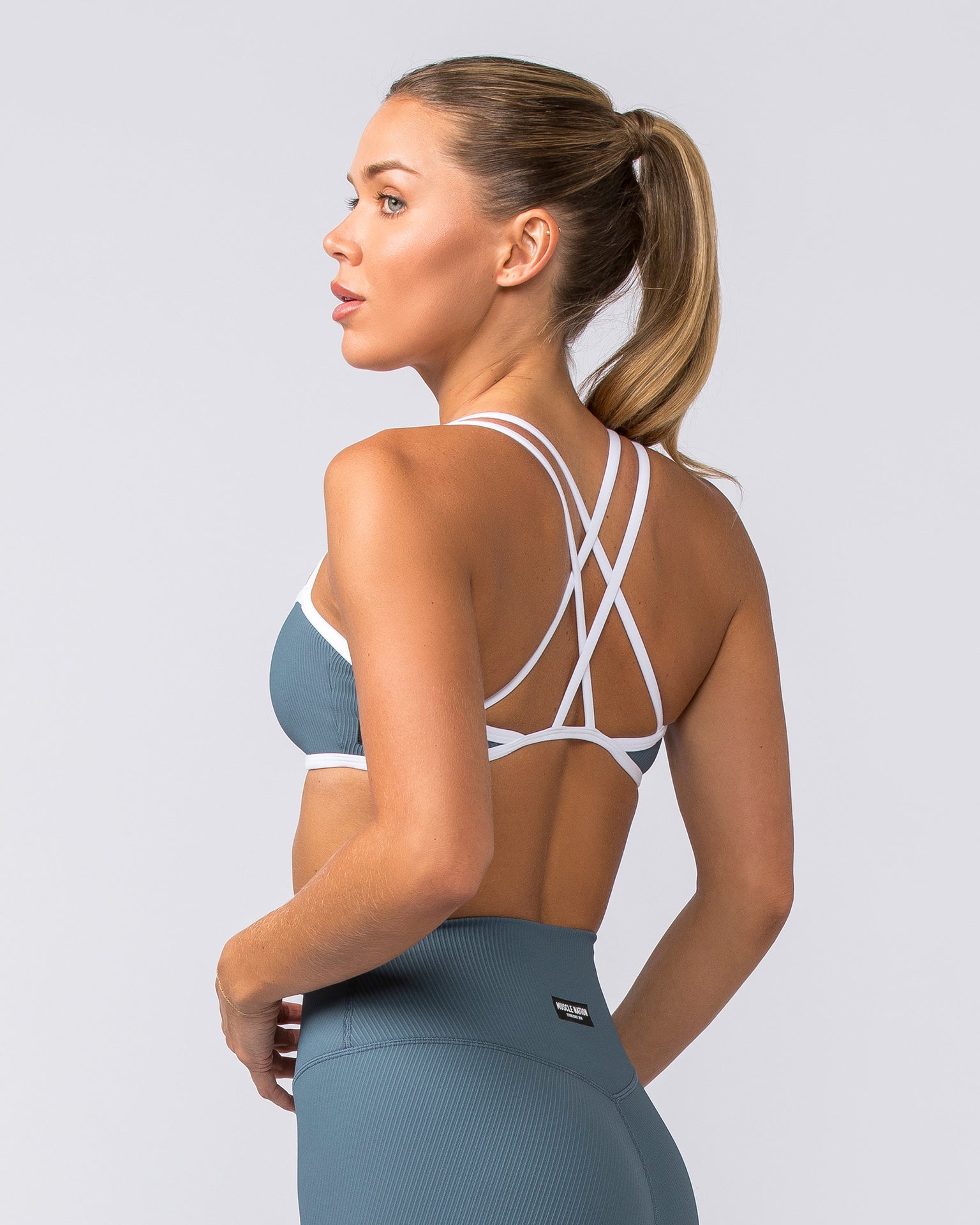 Muscle Nation Sports Bras Copy of Curves Rib Bralette - White
