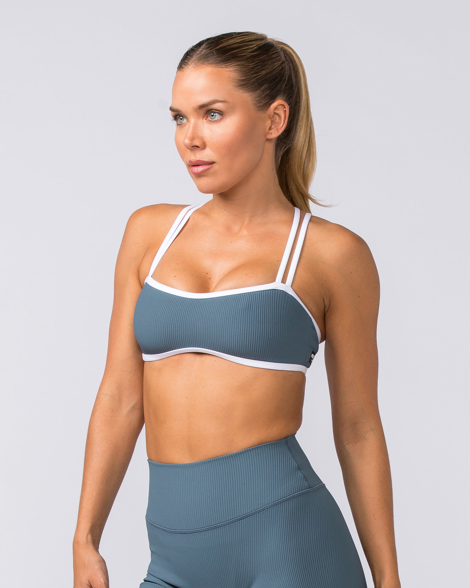 Muscle Nation Sports Bras Copy of Curves Rib Bralette - White