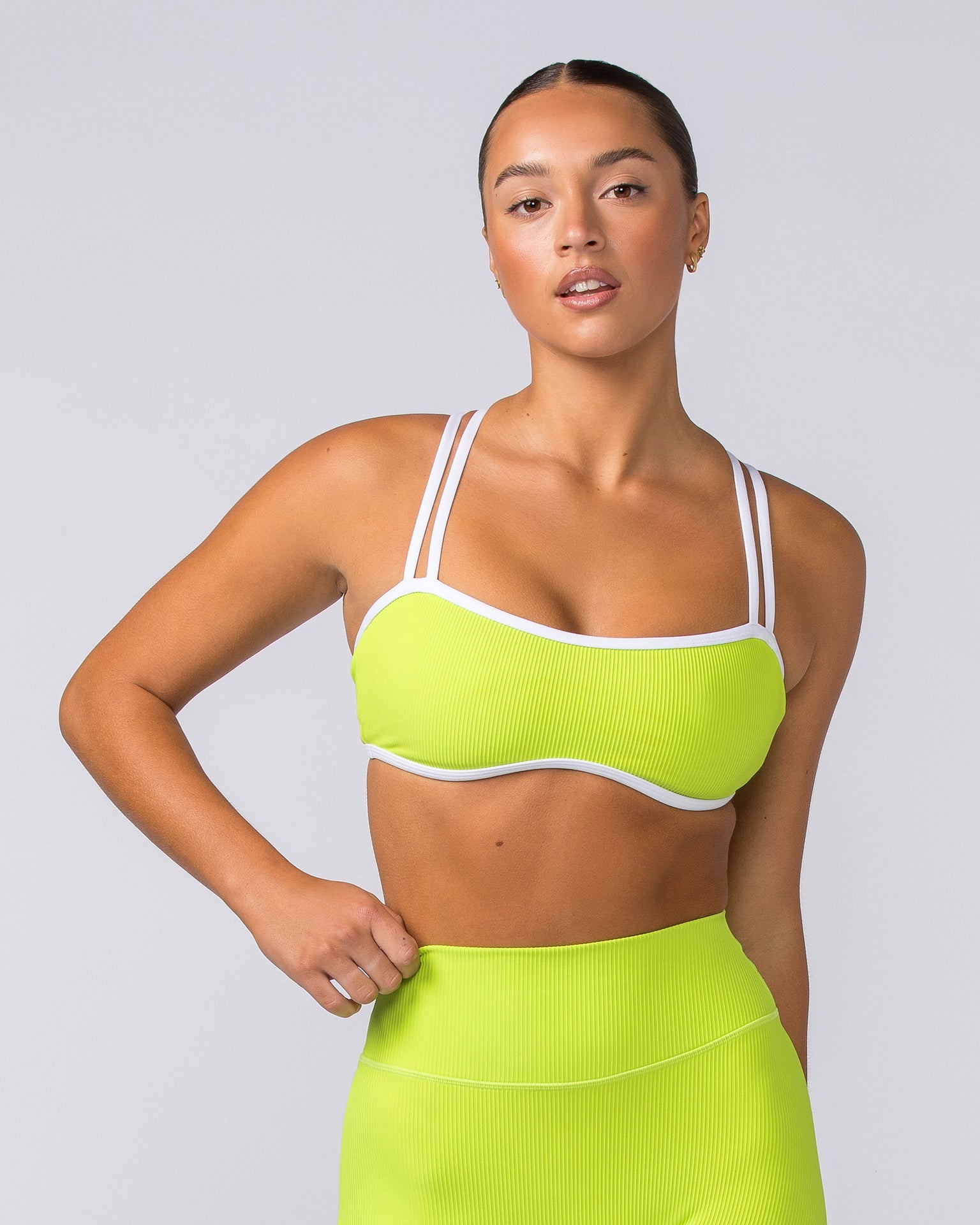 Muscle Nation Sports Bras Curves Rib Bralette - Cyber Lime
