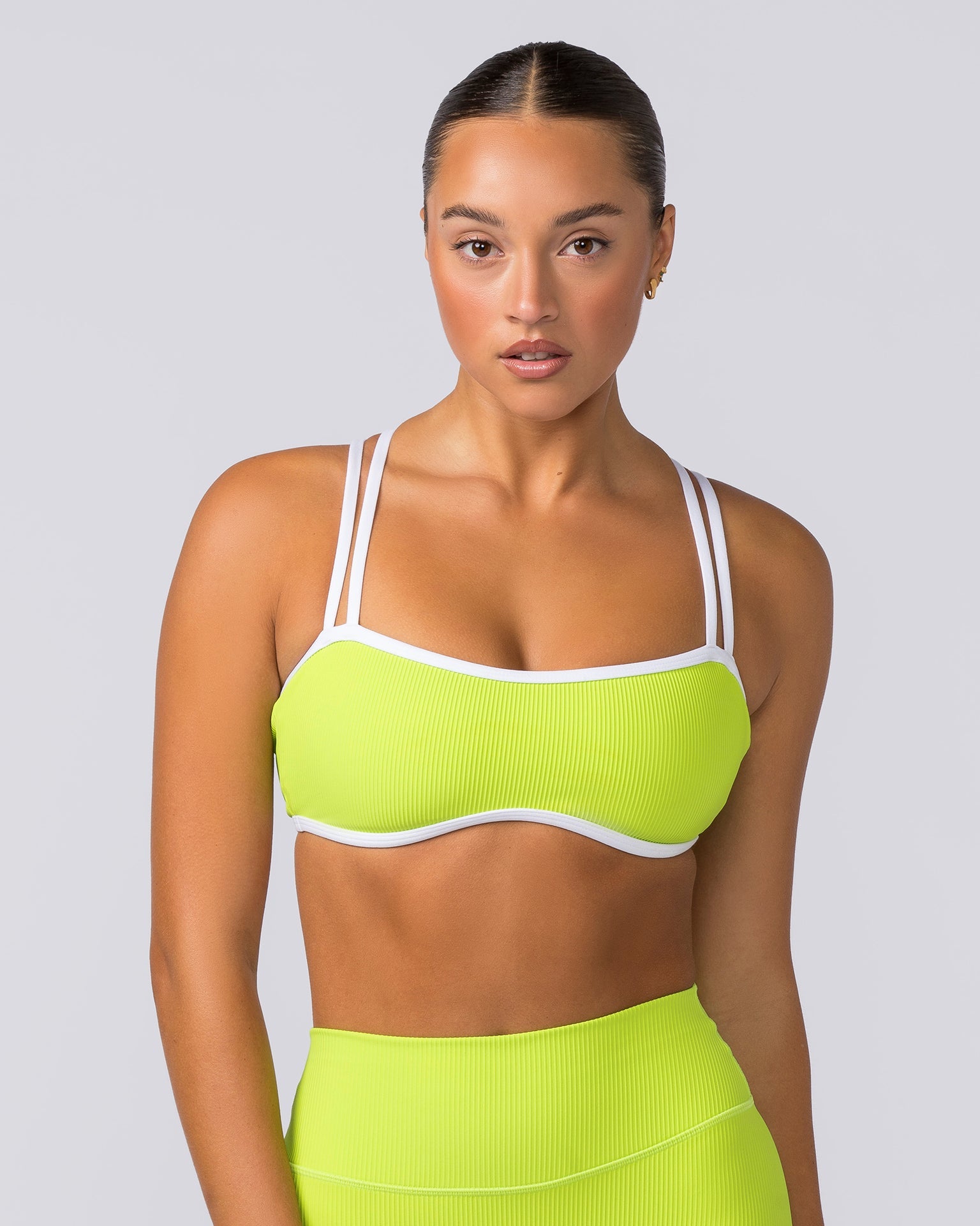Muscle Nation Sports Bras Curves Rib Bralette - Cyber Lime