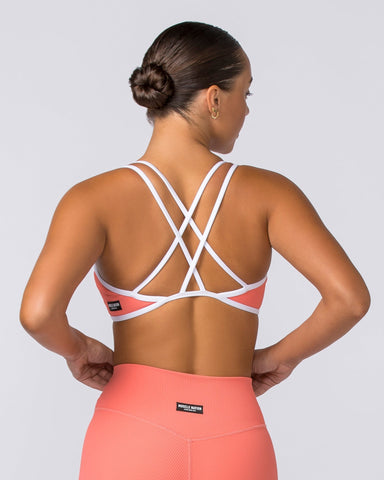 Muscle Nation Sports Bras Curves Rib Bralette - Sunset Coral