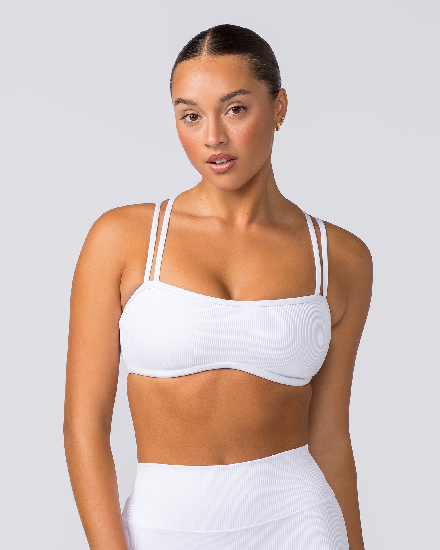 Muscle Nation Sports Bras Curves Rib Bralette - White