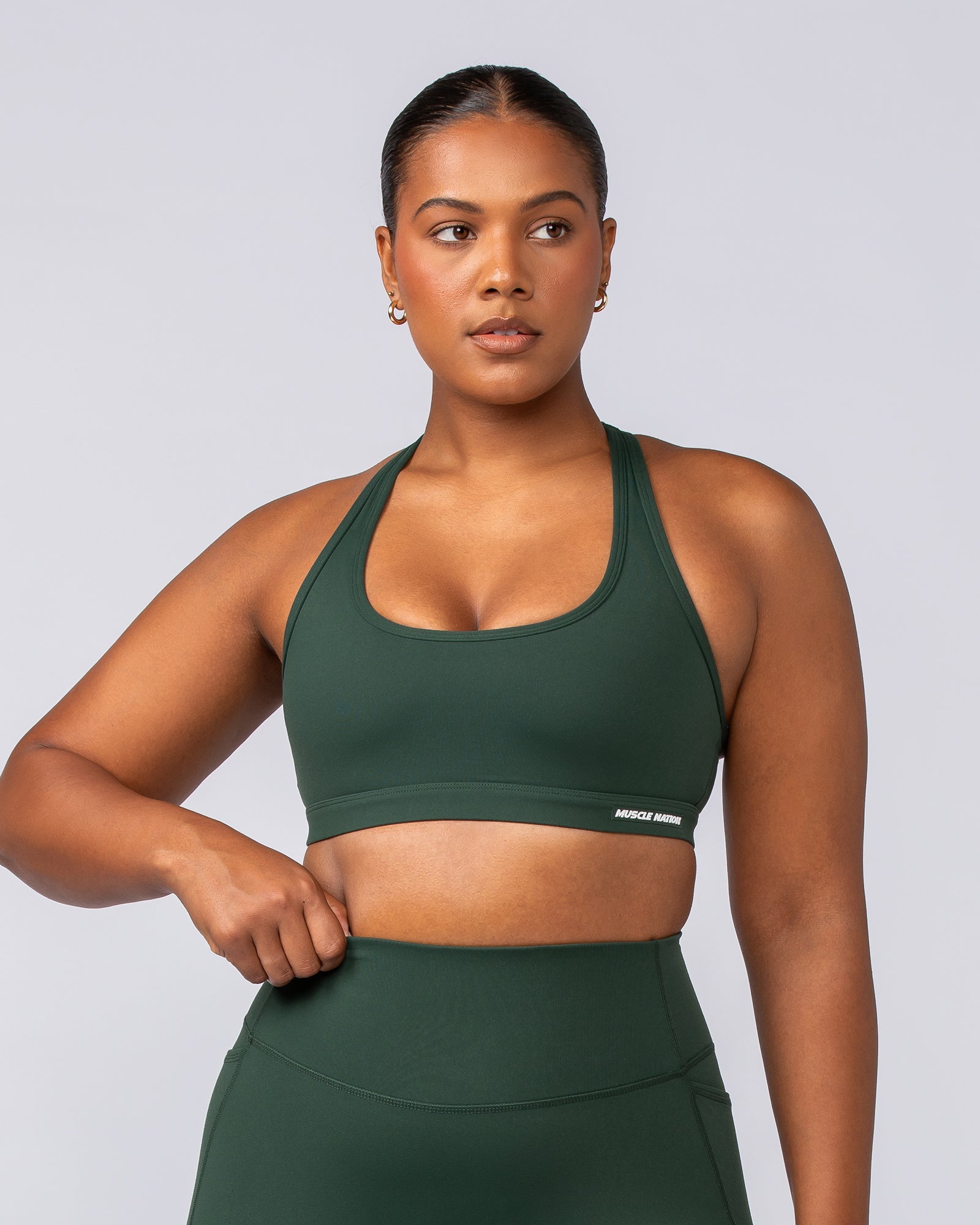Muscle Nation Sports Bras Drew Bra - Forest Green