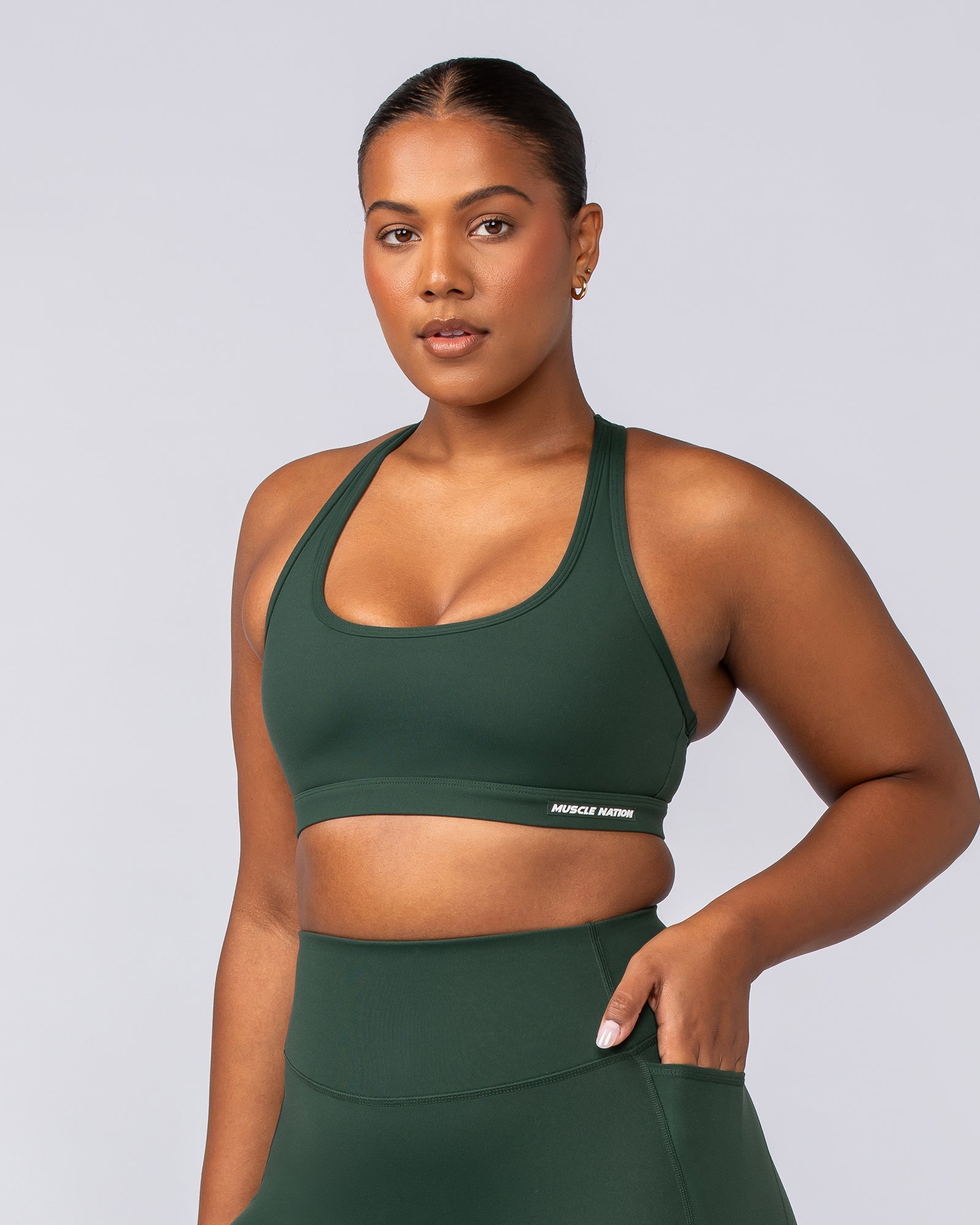 Muscle Nation Sports Bras Drew Bra - Forest Green