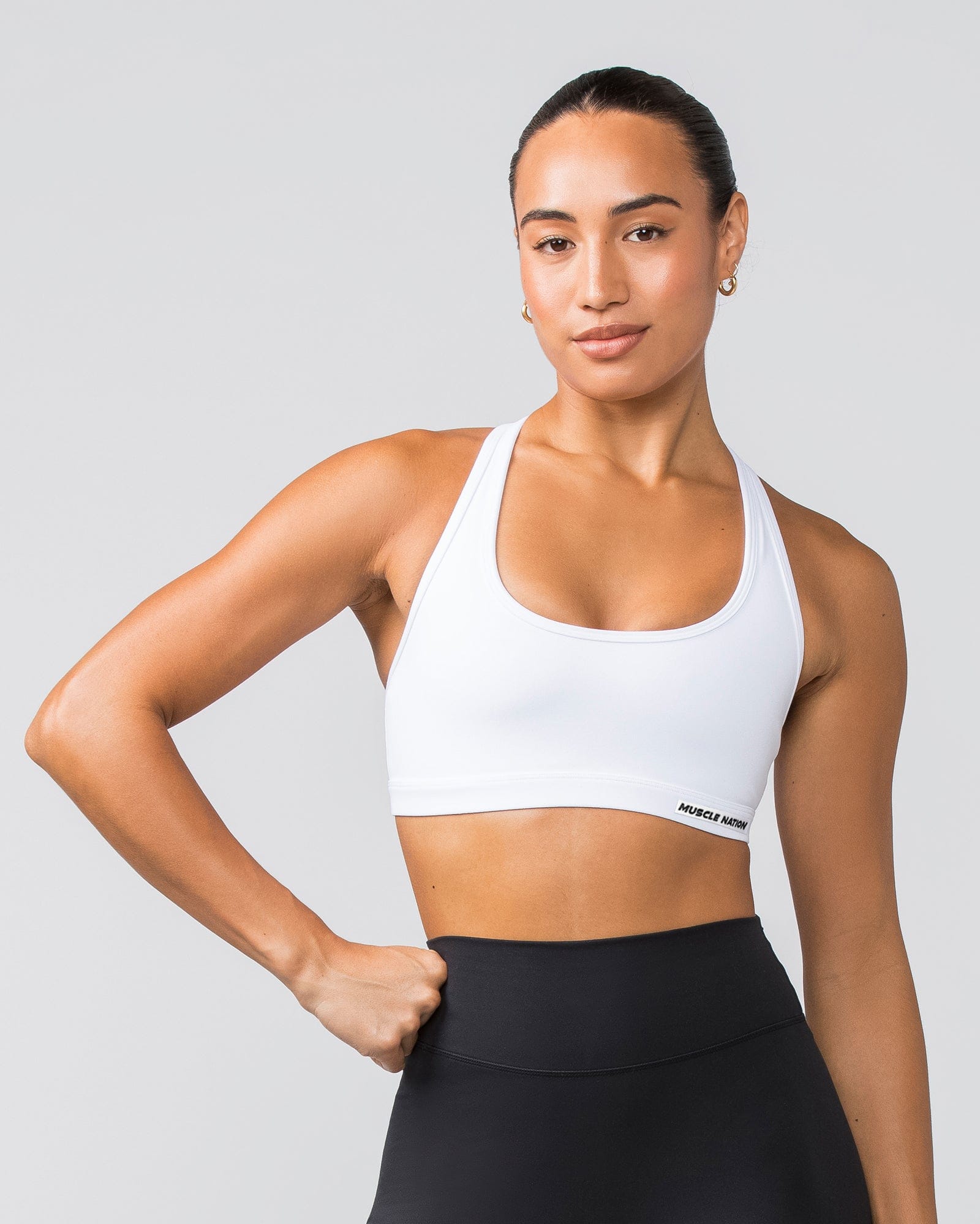 Muscle Nation Sports Bras Drew Bra - White / White
