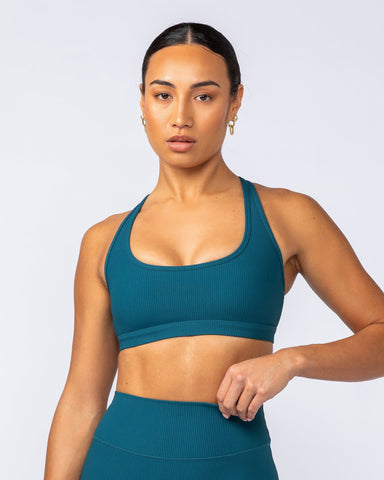 Muscle Nation Sports Bras Drew Rib Bra - Dark Marine
