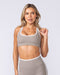 Muscle Nation Sports Bras Drew Rib Bra - Oat / White