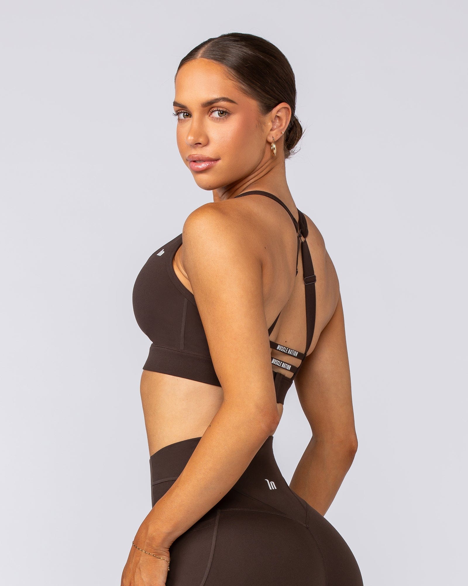 Muscle Nation Sports Bras Elite Support Bra - Cocoa