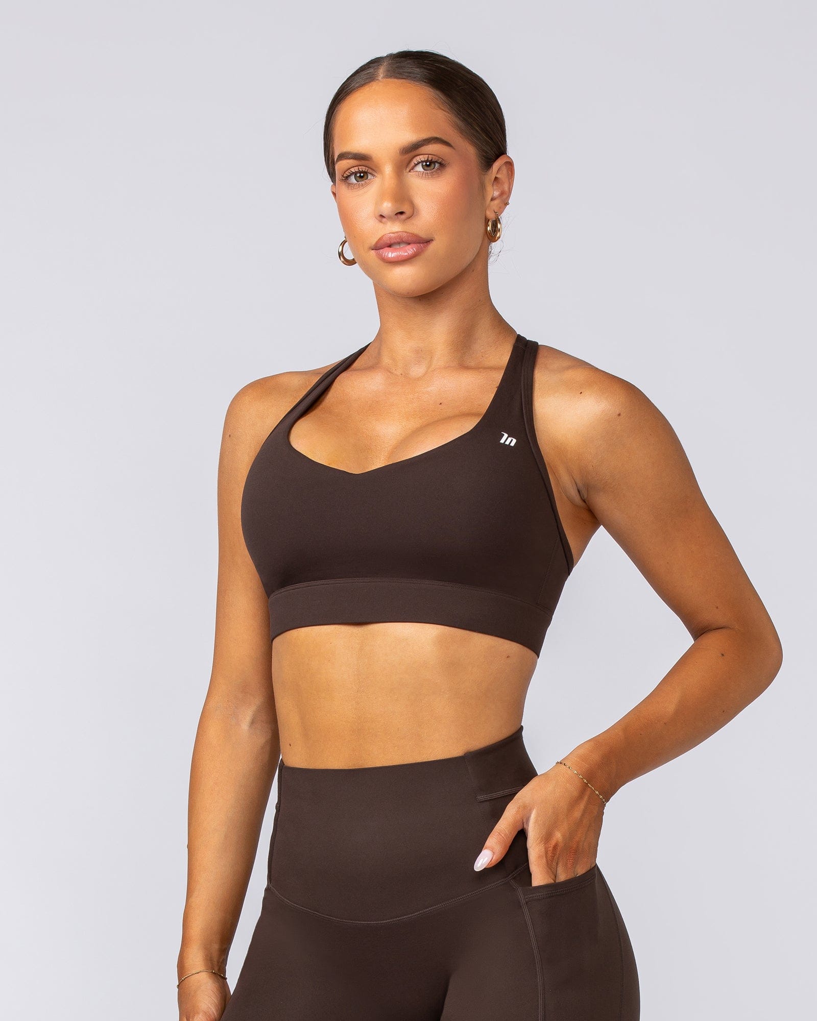 Muscle Nation Sports Bras Elite Support Bra - Cocoa