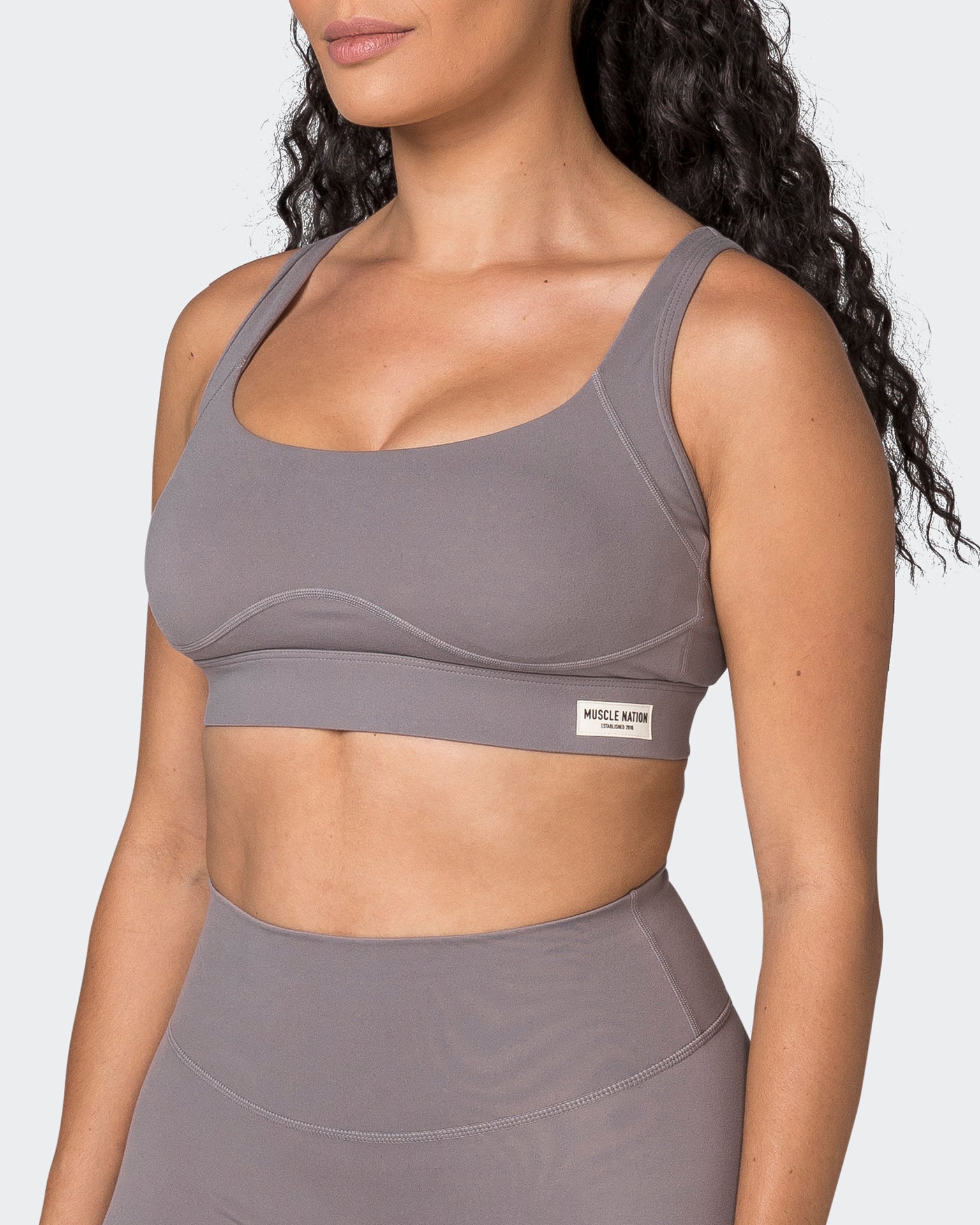 Muscle Nation Sports Bras Enhance Bra - Pearl Grey