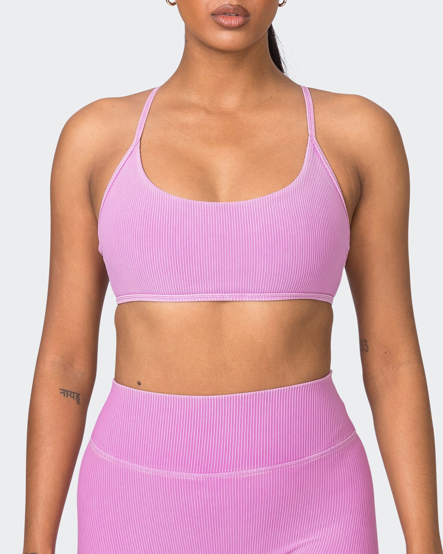 Muscle Nation Sports Bras Essence Vintage Rib Bralette - Washed Dahlia