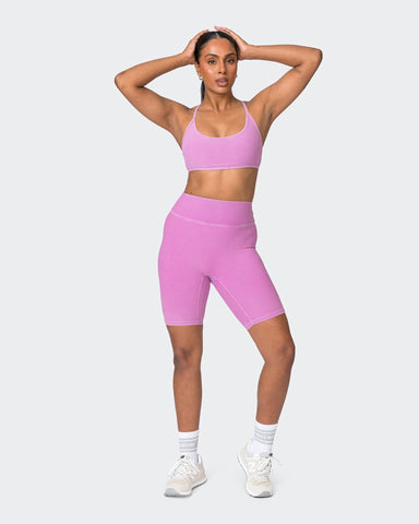 Muscle Nation Sports Bras Essence Vintage Rib Bralette - Washed Dahlia