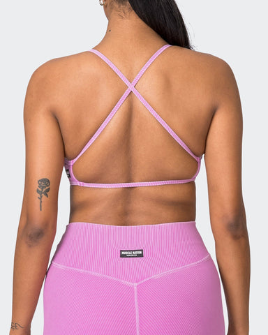 Muscle Nation Sports Bras Essence Vintage Rib Bralette - Washed Dahlia