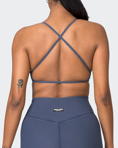 Muscle Nation Sports Bras Essence Vintage Rib Bralette - Washed Spellbound