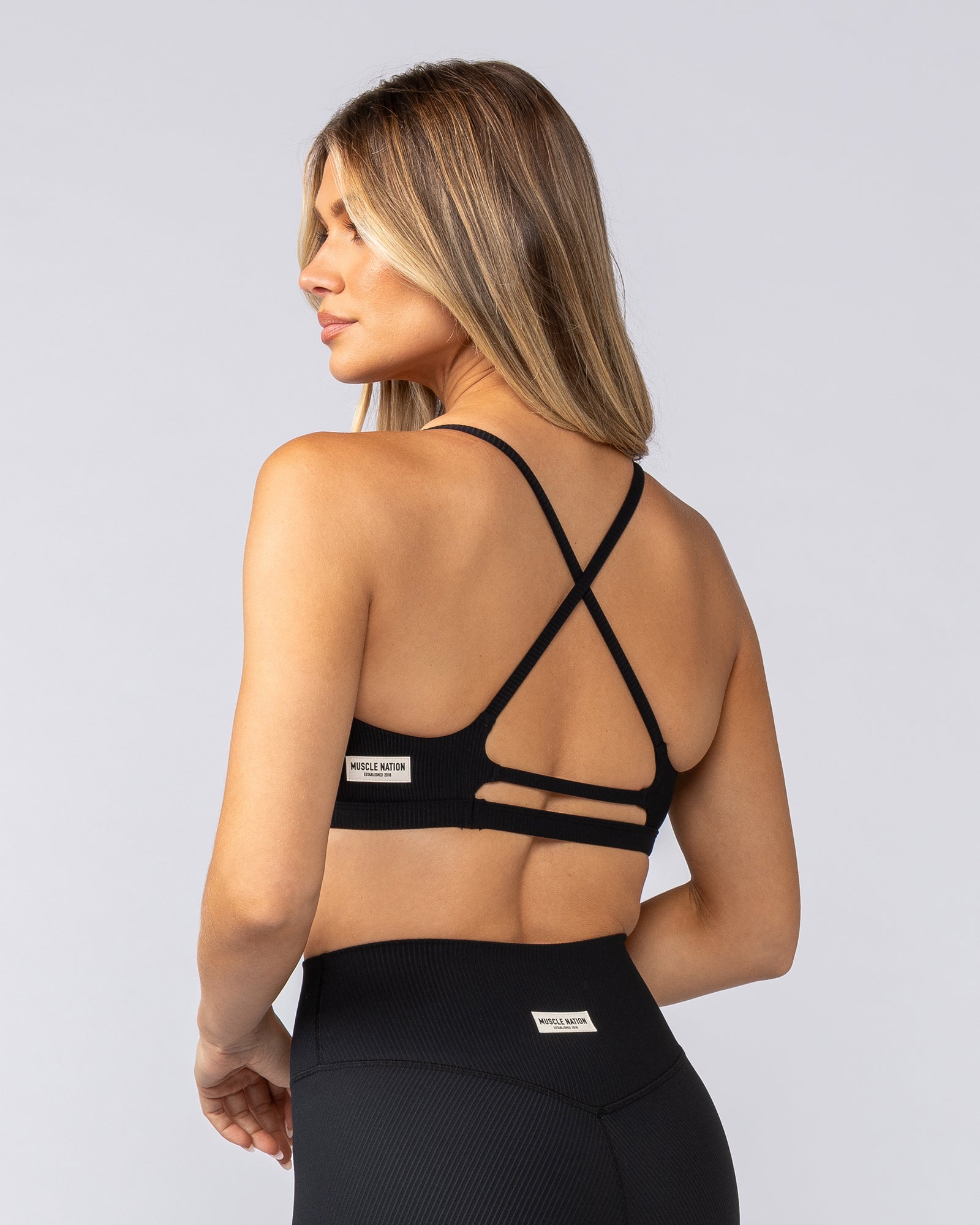 Muscle Nation Sports Bras Fantasy Rib Bralette - Black