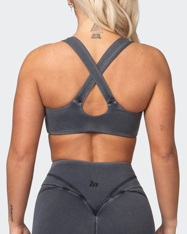 Muscle Nation Sports Bras Finesse Bralette - Washed Black
