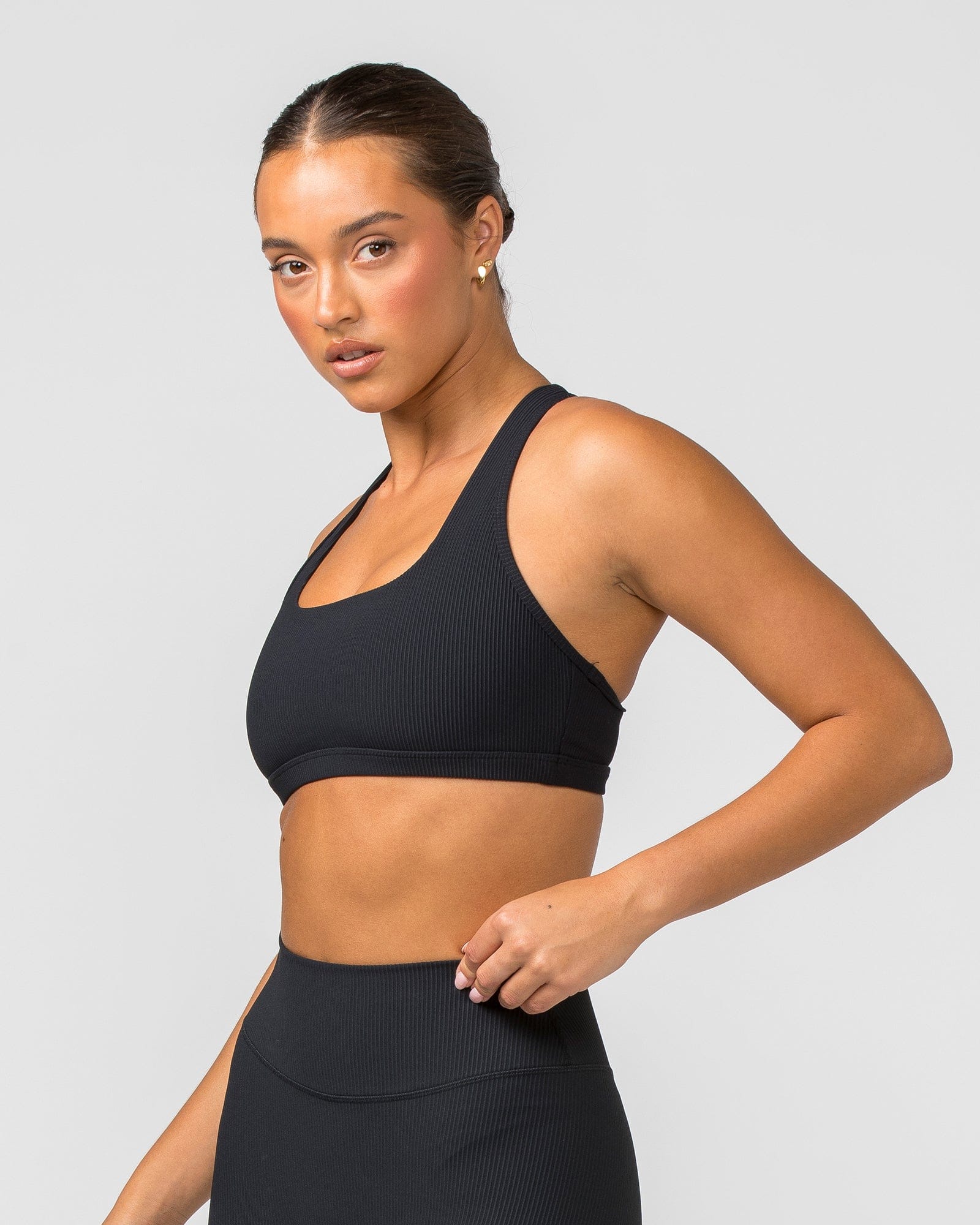 Muscle Nation Sports Bras Flex Rib Bra - Black