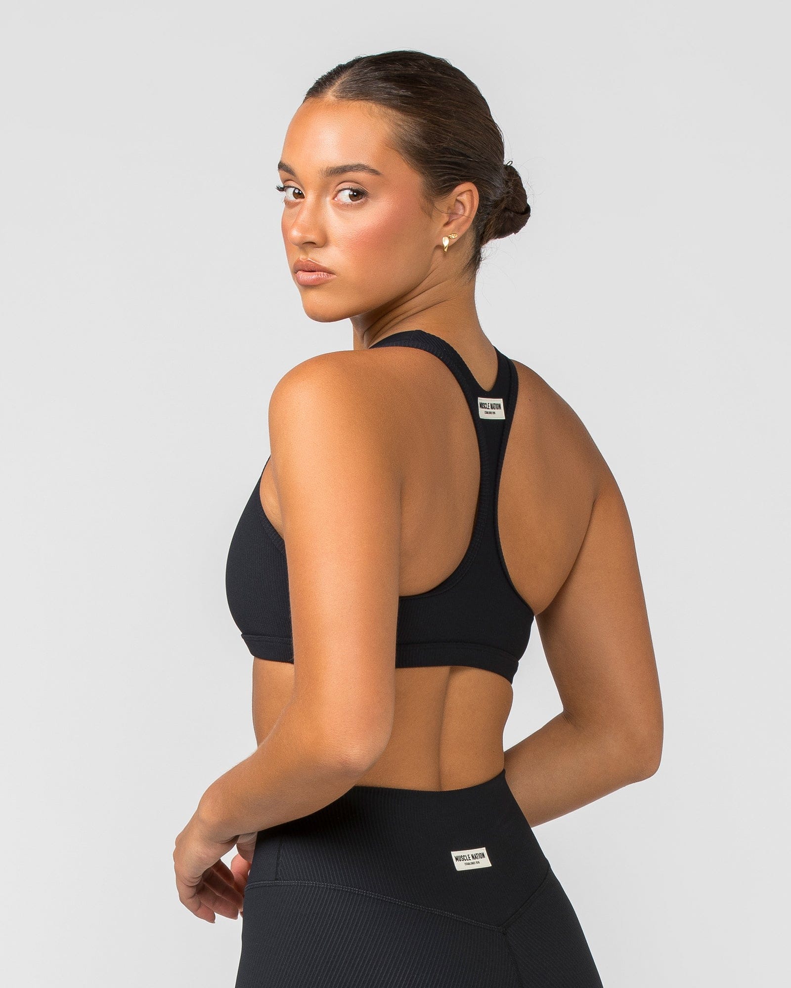 Muscle Nation Sports Bras Flex Rib Bra - Black