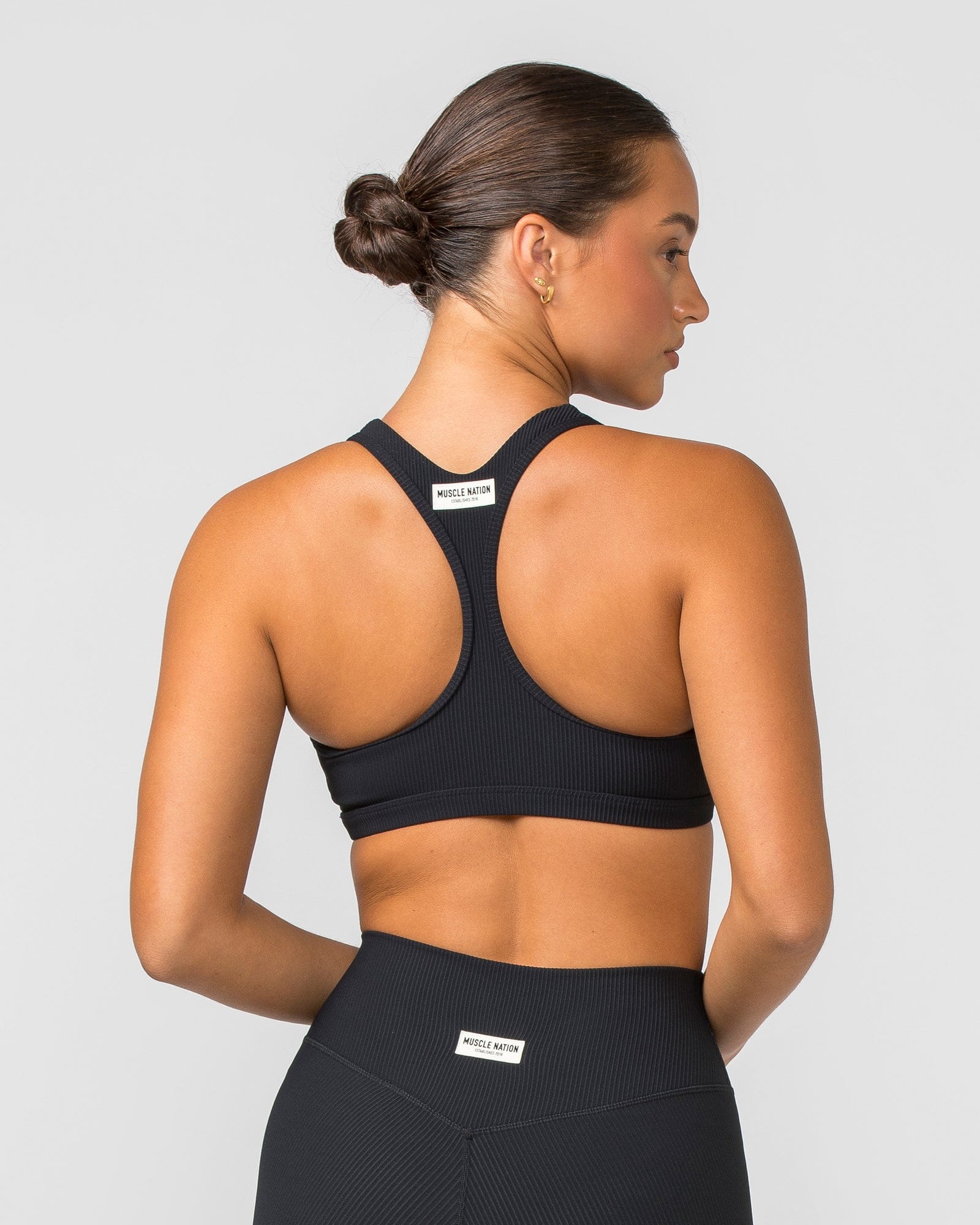 Muscle Nation Sports Bras Flex Rib Bra - Black